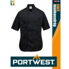 Portwest HORECA BLACK RACHEL női rövidujjú séfkabát - munkaruha