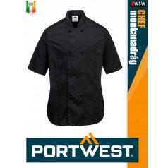   Portwest HORECA BLACK RACHEL női rövidujjú séfkabát - munkaruha
