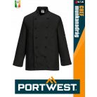 Portwest HORECA BLACK SOMMERSET hosszúujjú séfkabát - munkaruha