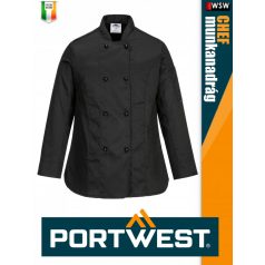   Portwest HORECA BLACK RACHEL női hosszúujjú séfkabát - munkaruha