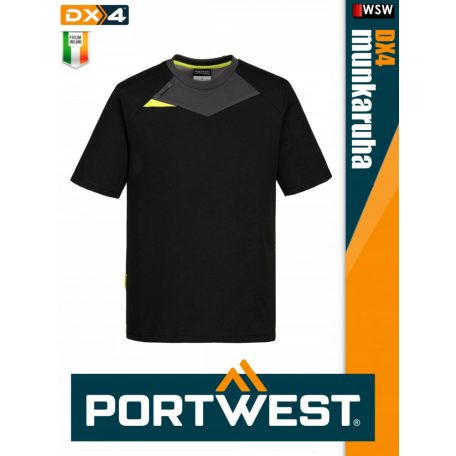 Portwest DX4 BLACK prémium rugalmas technikai póló - munkaruha