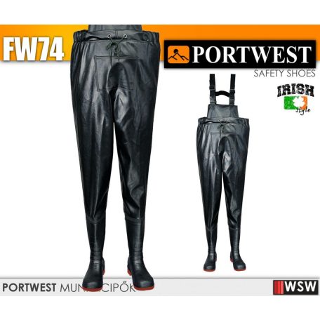 Portwest Steellite FW74 S5 vízálló kantáros nadrág - munkacsizma
