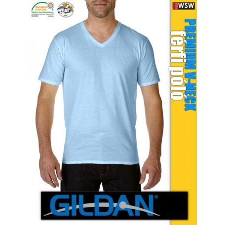Gildan PREMIUM Cotton v-nyakú gyapjú férfi póló