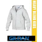 Gildan Heavy Blend Hooded Full Zip hosszúujjú gyerek unisex kapucnis pulóver