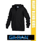 Gildan Heavy Blend Hooded Full Zip hosszúujjú gyerek unisex kapucnis pulóver