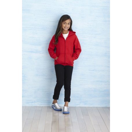Gildan Heavy Blend Hooded Full Zip hosszúujjú gyerek unisex kapucnis pulóver