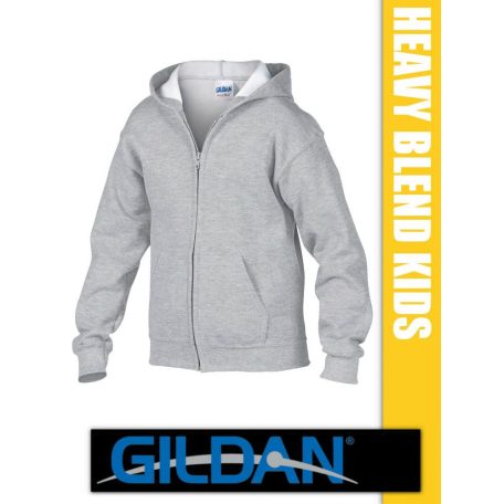 Gildan Heavy Blend Hooded Full Zip hosszúujjú gyerek unisex kapucnis pulóver