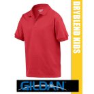 Gildan DryBlend Piqué rövidujjú gyerek unisex galléros póló