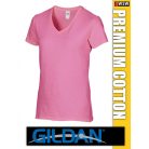 Gildan Premium Cotton V-nakú gyapjú női póló