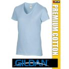Gildan Premium Cotton V-nakú gyapjú női póló