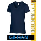 Gildan Premium Cotton V-nakú gyapjú női póló
