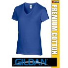 Gildan Premium Cotton V-nakú gyapjú női póló