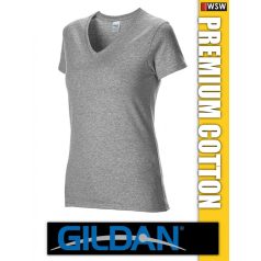 Gildan Premium Cotton V-nakú gyapjú női póló