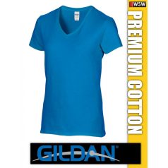 Gildan Premium Cotton V-nakú gyapjú női póló