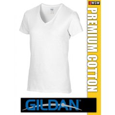 Gildan Premium Cotton V-nakú gyapjú női póló