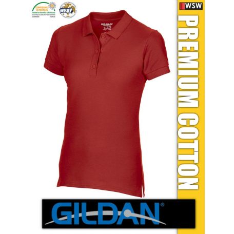 Gildan PREMIUM COTTON rövidujjú női galléros póló