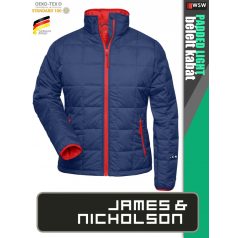   James & Nicholson PADDED LIGHT NAVYRED női technikai bélelt kabát - munkaruha