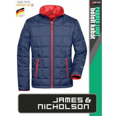   James & Nicholson PADDED LIGHT NAVYRED férfi technikai bélelt kabát - munkaruha