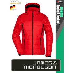   James & Nicholson HYBRID RED női technikai bélelt kabát - munkaruha