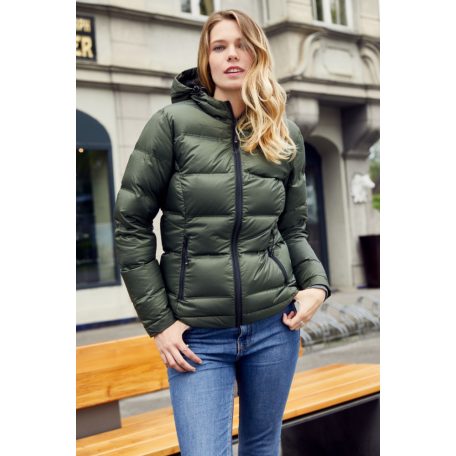 James & Nicholson DOWN THERMIC OLIVE női technikai bélelt kapucnis kabát - munkaruha