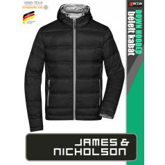   James & Nicholson DOWN THERMIC BLACK férfi technikai bélelt kapucnis kabát - munkaruha