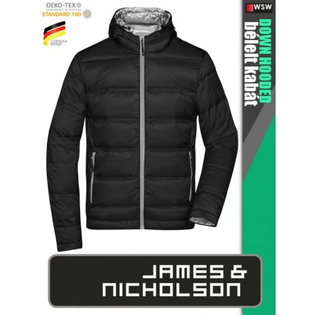 James & Nicholson DOWN THERMIC BLACK férfi technikai bélelt kapucnis kabát - munkaruha