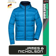   James & Nicholson DOWN THERMIC BLUE férfi technikai bélelt kapucnis kabát - munkaruha
