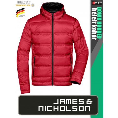 James & Nicholson DOWN THERMIC RED férfi technikai bélelt kapucnis kabát - munkaruha