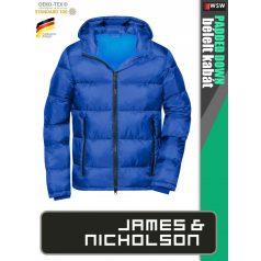   James & Nicholson PADDED DOWN BLUE férfi technikai bélelt kabát - munkaruha