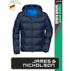   James & Nicholson PADDED DOWN NAVY férfi technikai bélelt kabát - munkaruha