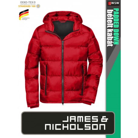 James & Nicholson PADDED DOWN RED férfi technikai bélelt kabát - munkaruha