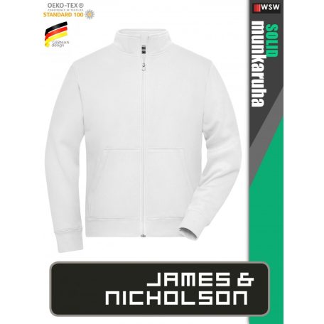 James & Nicholson SOLID WHITE technikai zippzáras pulóver - munkaruha