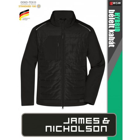 James & Nicholson HYBRID BLACK férfi technikai bélelt kabát - munkaruha