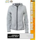 James & Nicholson KNITTED HOODIE női kapucnis polár pulóver