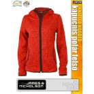James & Nicholson KNITTED HOODIE női kapucnis polár pulóver