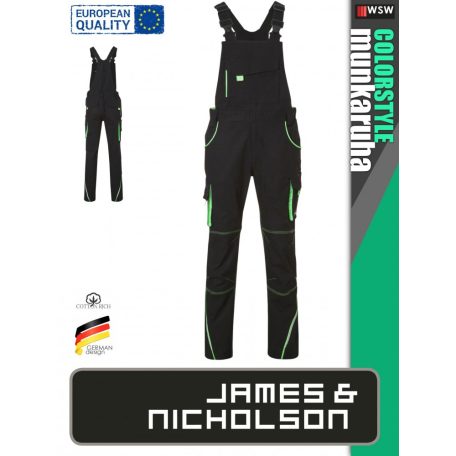 James & Nicholson COLORSTYLE BLACK technikai pamutgazdag kantáros nadrág - munkaruha