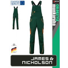   James & Nicholson COLORSTYLE DARKGREEN technikai pamutgazdag kantáros nadrág - munkaruha