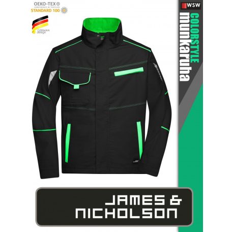 James & Nicholson COLORSTYLE BLACK technikai pamutgazdag kabát - munkaruha