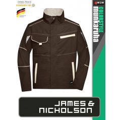   James & Nicholson COLORSTYLE BROWN technikai pamutgazdag kabát - munkaruha
