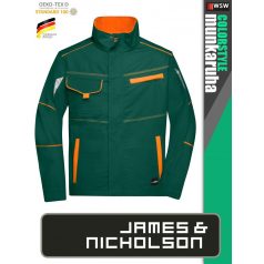   James & Nicholson COLORSTYLE DARKGREEN technikai pamutgazdag kabát - munkaruha