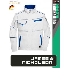   James & Nicholson COLORSTYLE WHITE technikai pamutgazdag kabát - munkaruha
