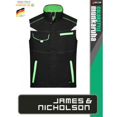   James & Nicholson COLORSTYLE BLACK technikai pamutgazdag mellény - munkaruha