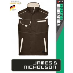   James & Nicholson COLORSTYLE BROWN technikai pamutgazdag mellény - munkaruha