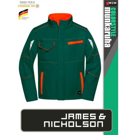 James & Nicholson COLORSTYLE DARKGREEN technikai softshell kabát - munkaruha