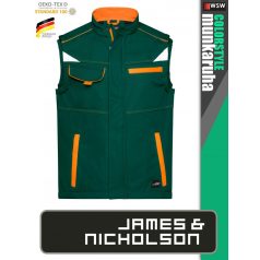   James & Nicholson COLORSTYLE DARKGREEN technikai softshell mellény - munkaruha
