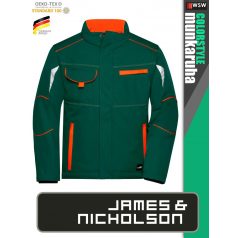   James & Nicholson COLORSTYLE DARKGREEN technikai bélelt softshell kabát - munkaruha