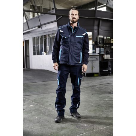 James & Nicholson COLORSTYLE BLACK technikai bélelt softshell mellény - munkaruha