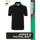 James & Nicholson COLORSTYLE BLACK technikai kétszínű galléros póló - munkaruha