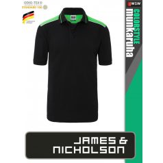   James & Nicholson COLORSTYLE BLACK technikai kétszínű galléros póló - munkaruha