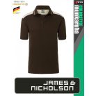 James & Nicholson COLORSTYLE BROWN technikai kétszínű galléros póló - munkaruha